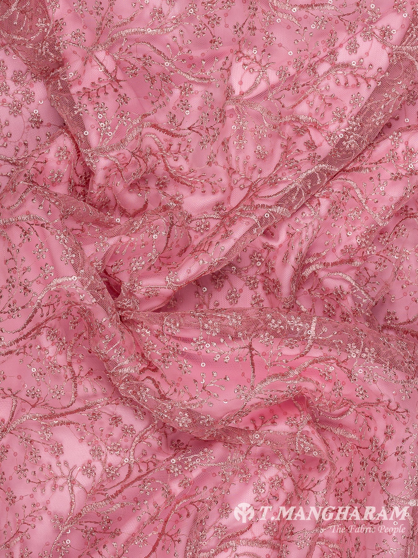 Pink Net Embroidery Fabric - EA3301