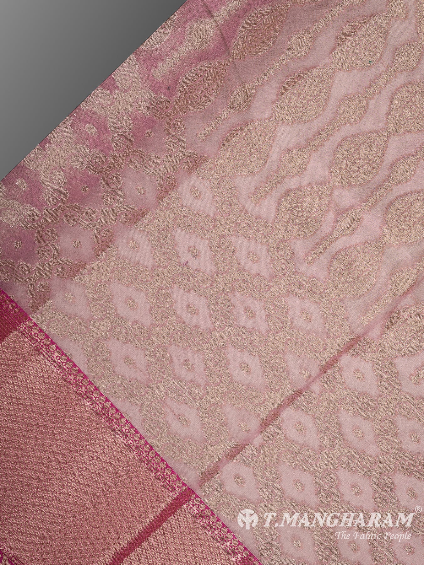 Pink Semi Banaras Fabric - EC11065