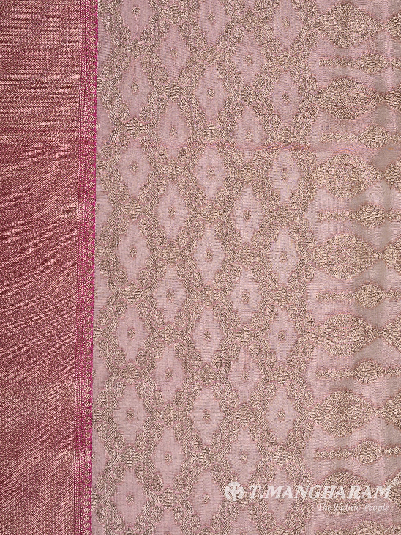 Pink Semi Banaras Fabric - EC11065