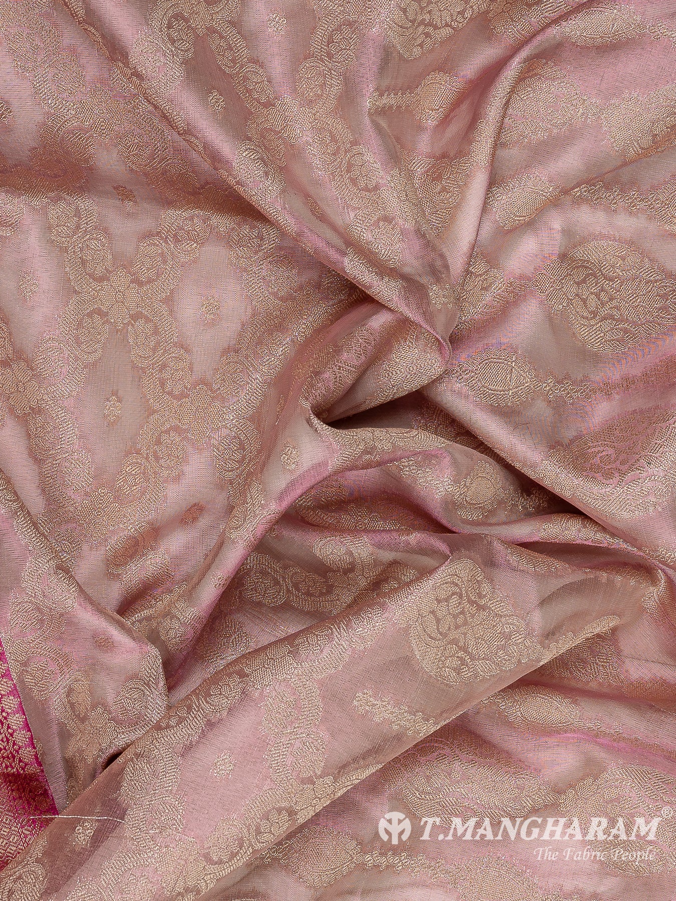 Pink Semi Banaras Fabric - EC11065