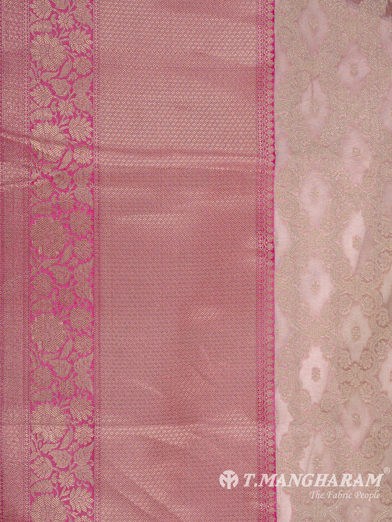 Pink Semi Banaras Fabric - EC11065