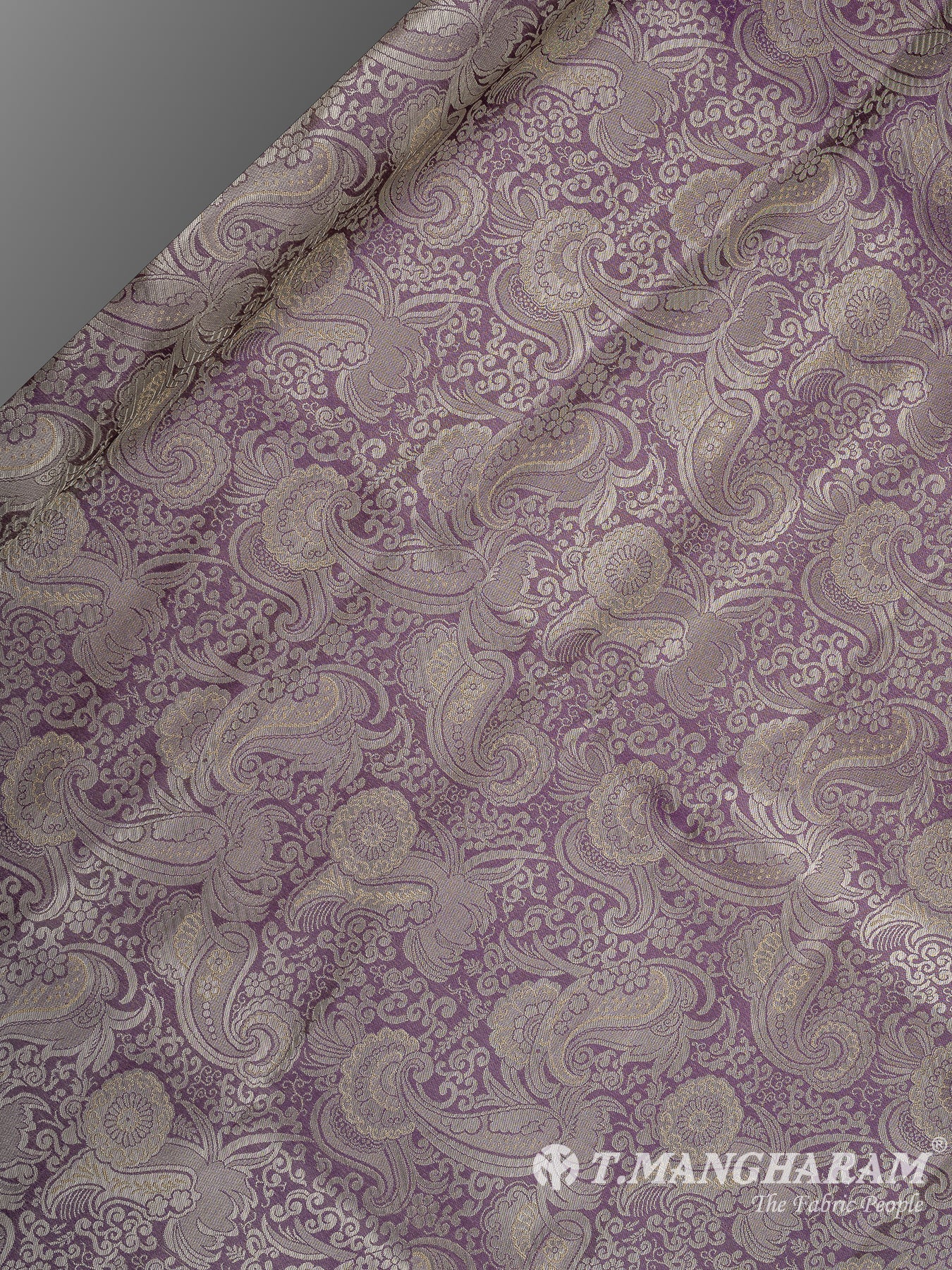 Purple Semi Banaras Fabric - EC11053