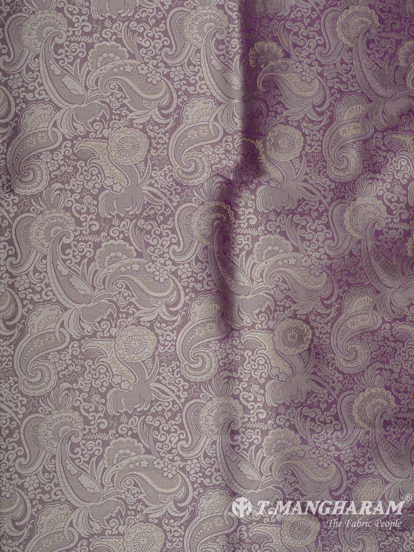 Purple Semi Banaras Fabric - EC11053