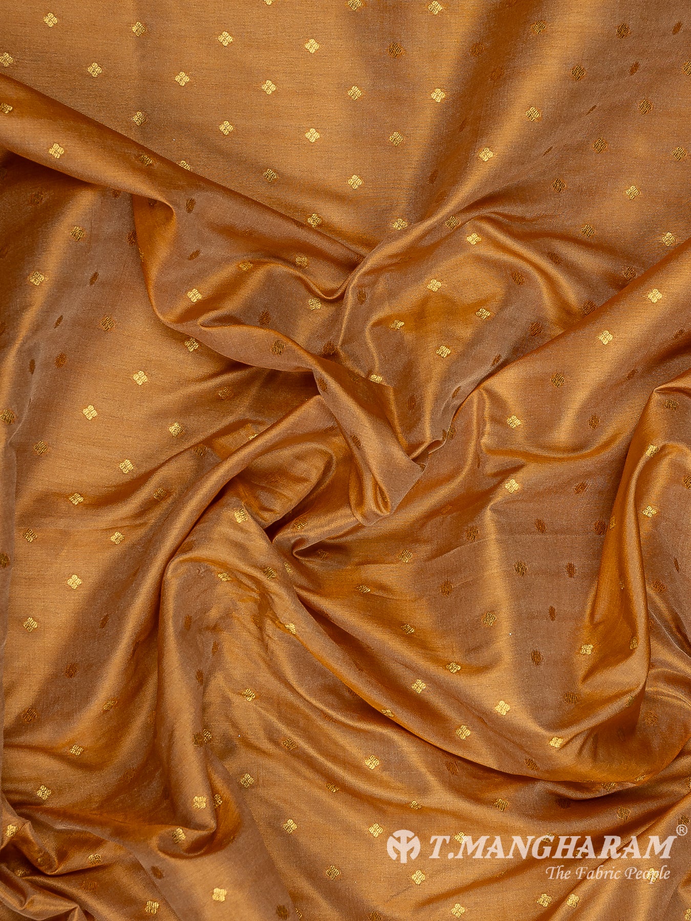 Gold Semi Banaras Fabric - EC11043