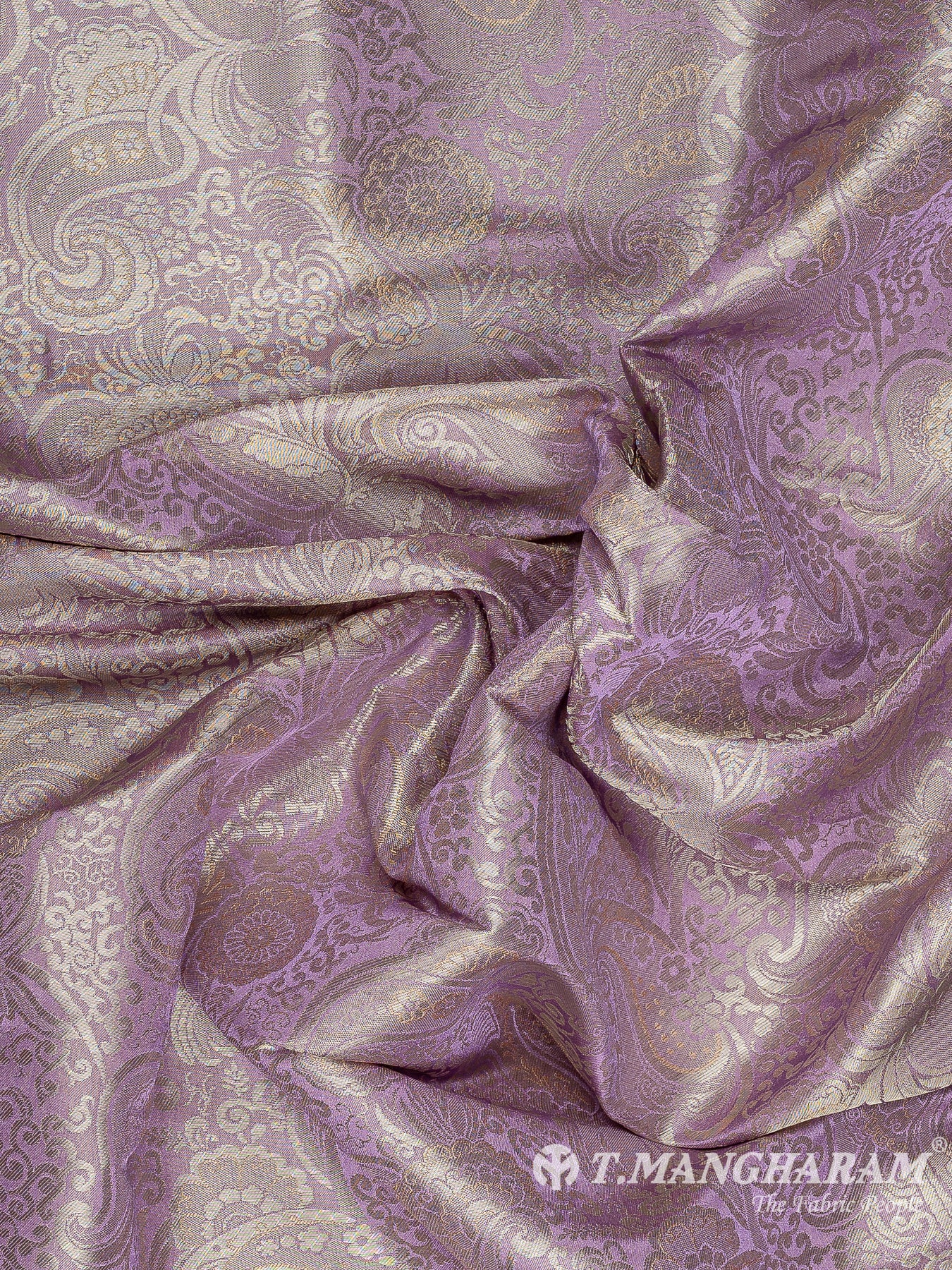 Purple Semi Banaras Fabric - EC11052