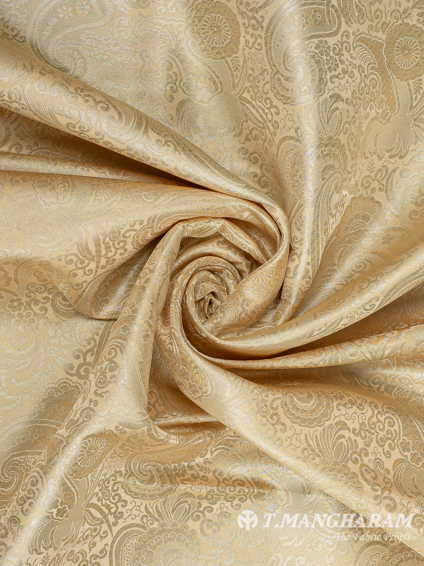 Cream Semi Banaras Fabric - EC11047