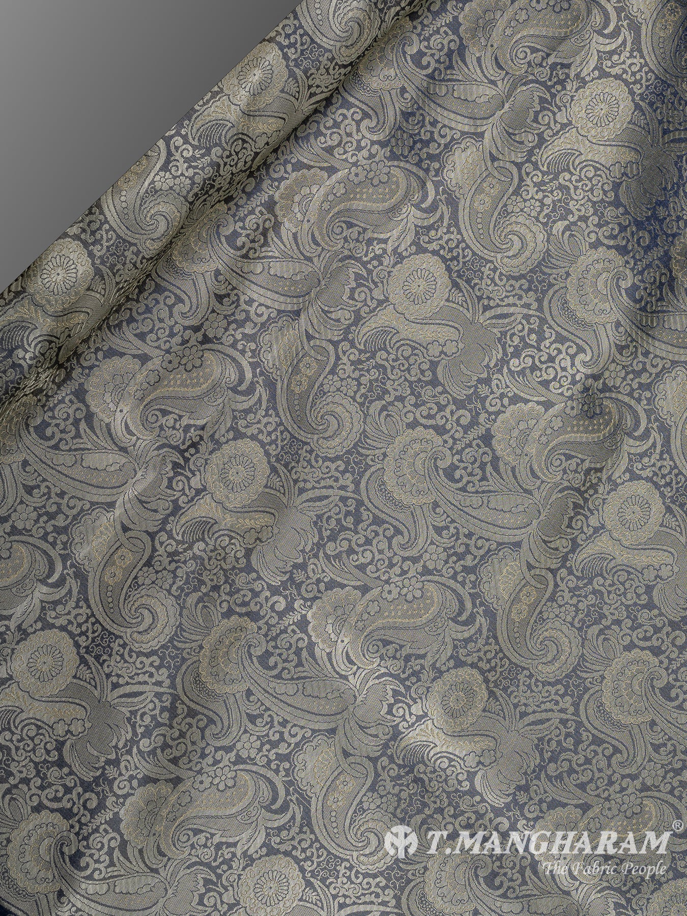 Blue Semi Banaras Fabric - EC11048 view-2