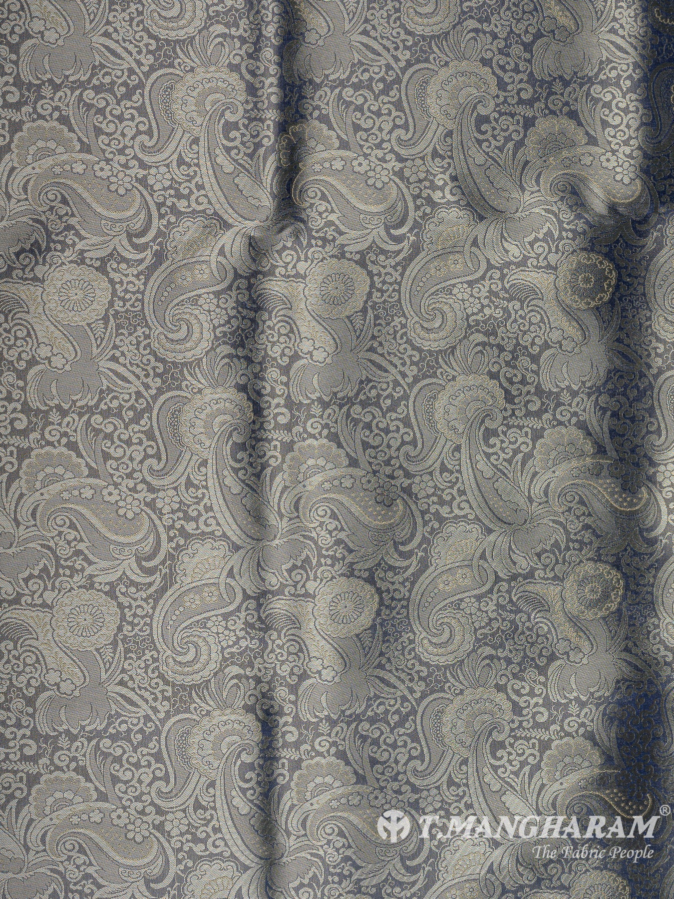 Blue Semi Banaras Fabric - EC11048