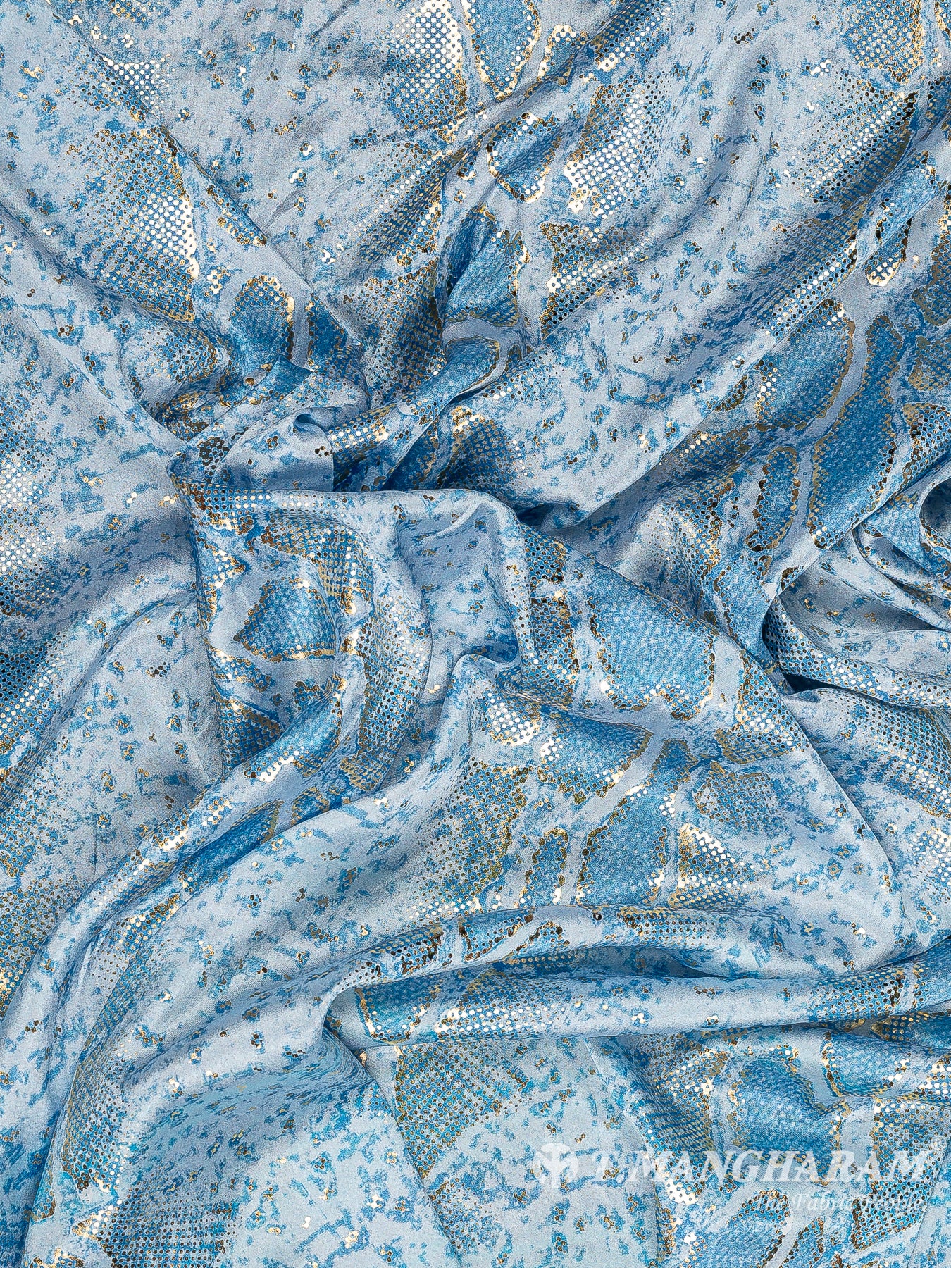 Blue Satin Fabric - EC10969