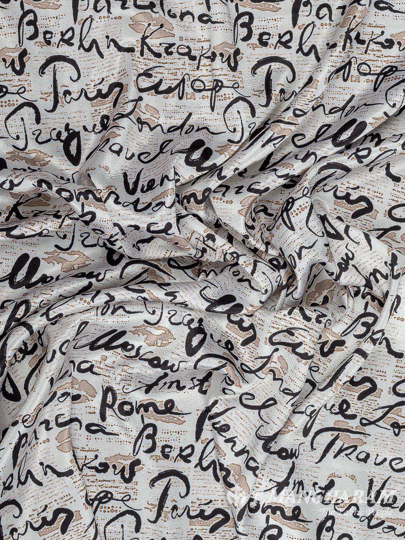 Cream Satin Cotton Fabric - EB8113 view-4