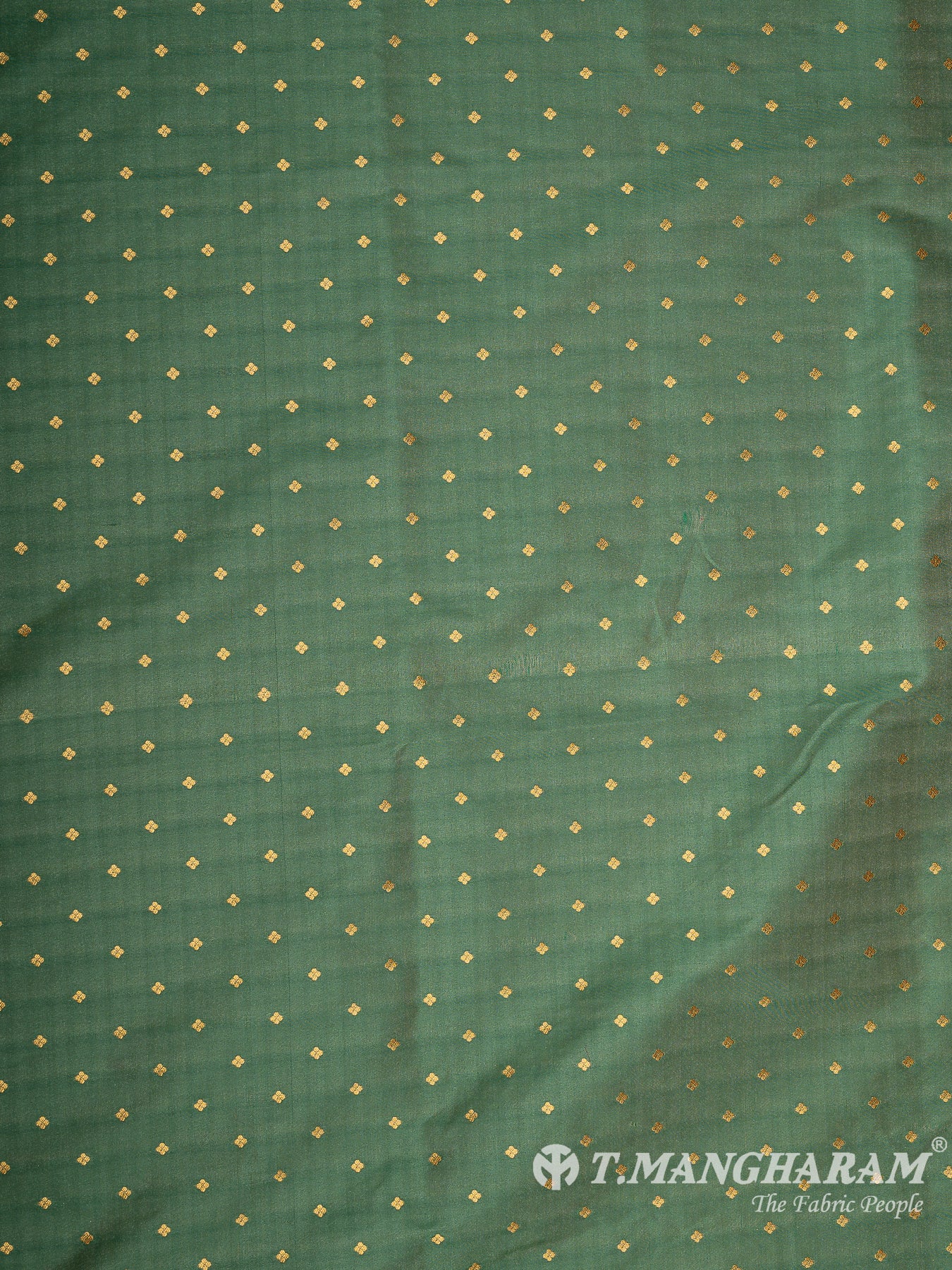 Green Semi Banaras Fabric - EC11042