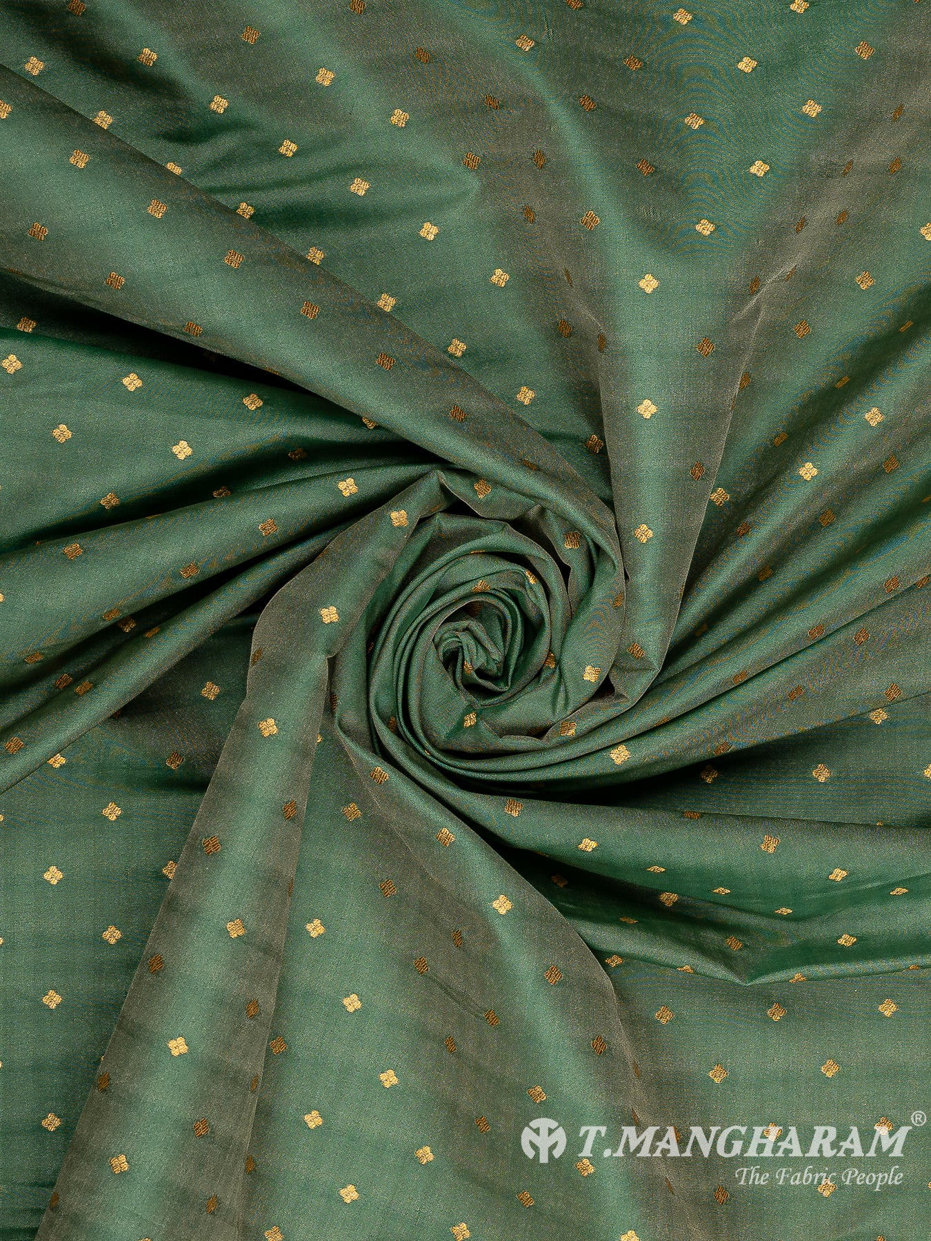 Green Semi Banaras Fabric - EC11042