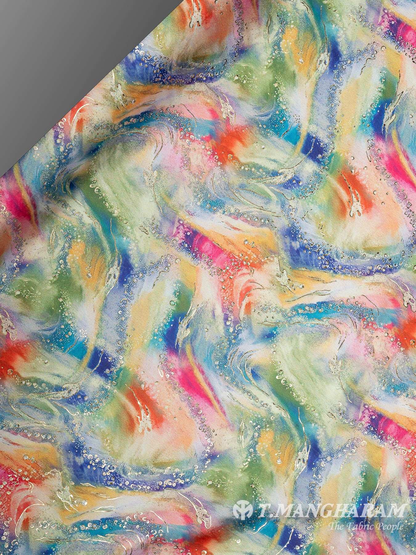 Multicolor Satin Fabric - EC10977