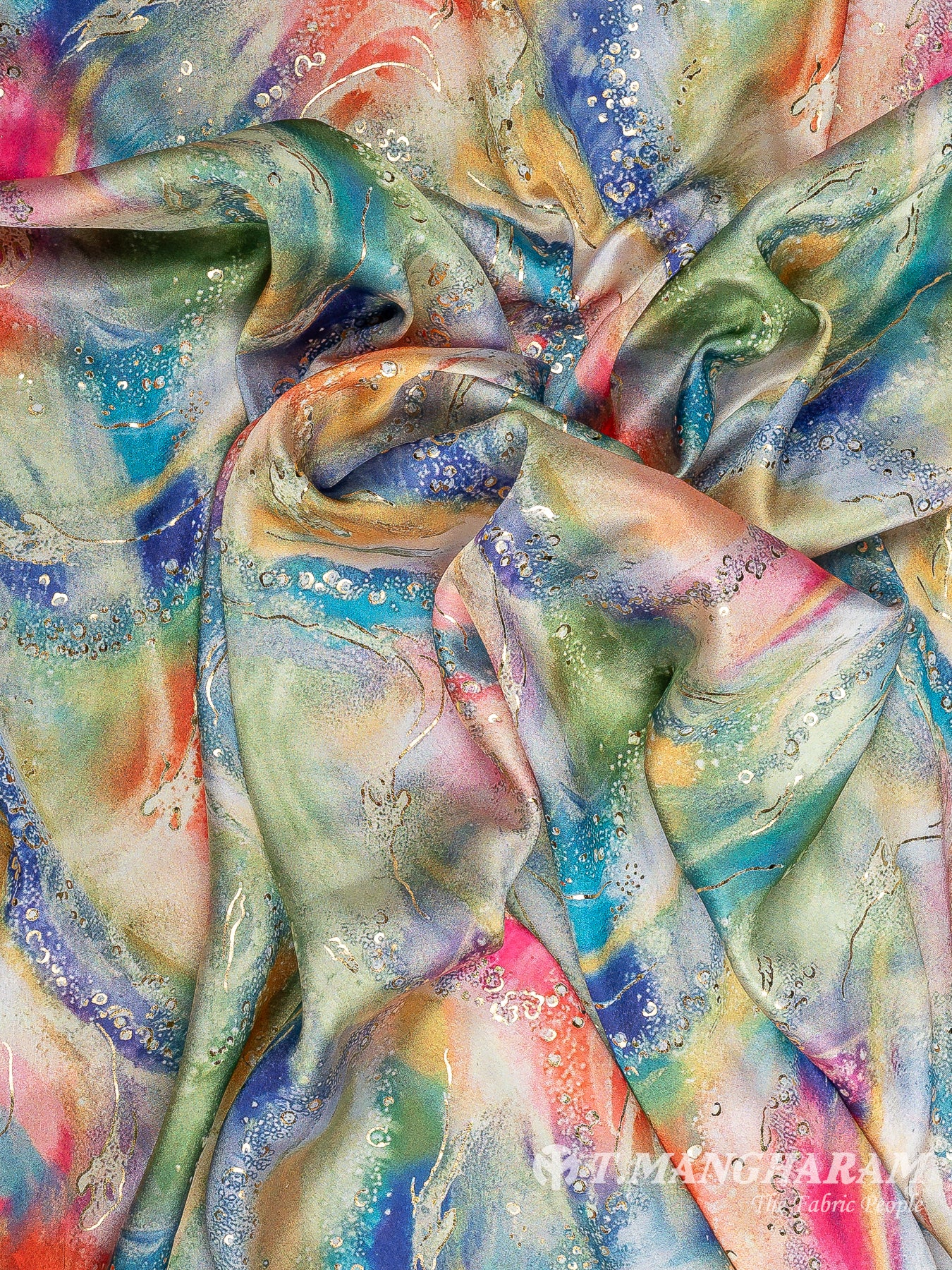 Multicolor Satin Fabric - EC10977