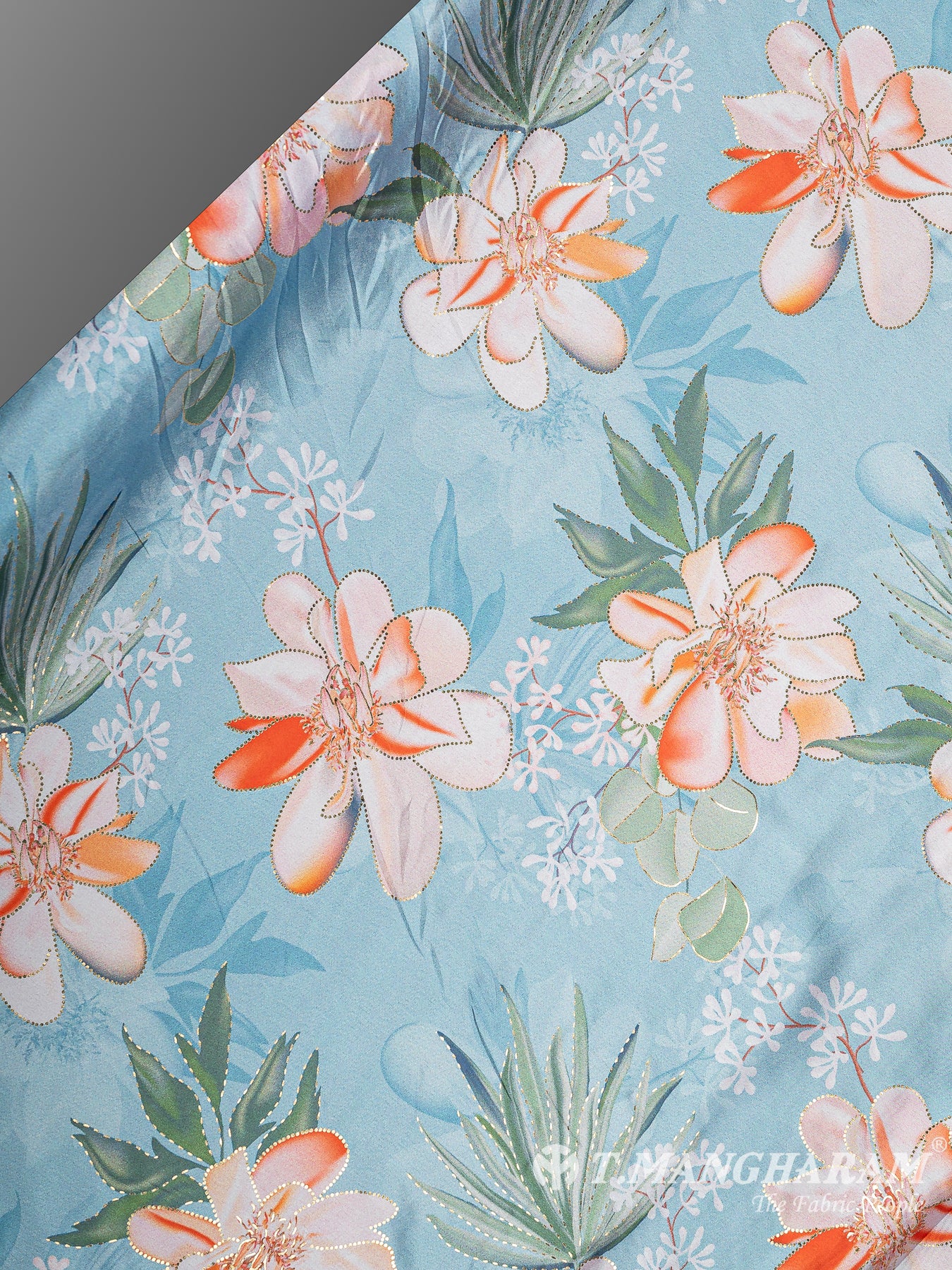 Blue Satin Fabric - EC10988