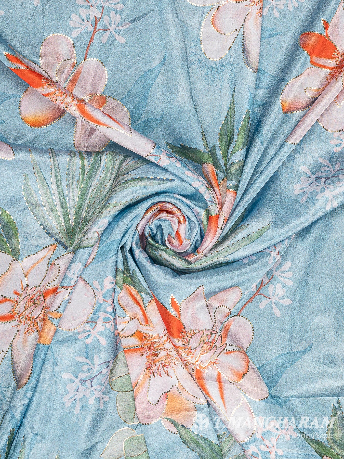 Blue Satin Fabric - EC10988