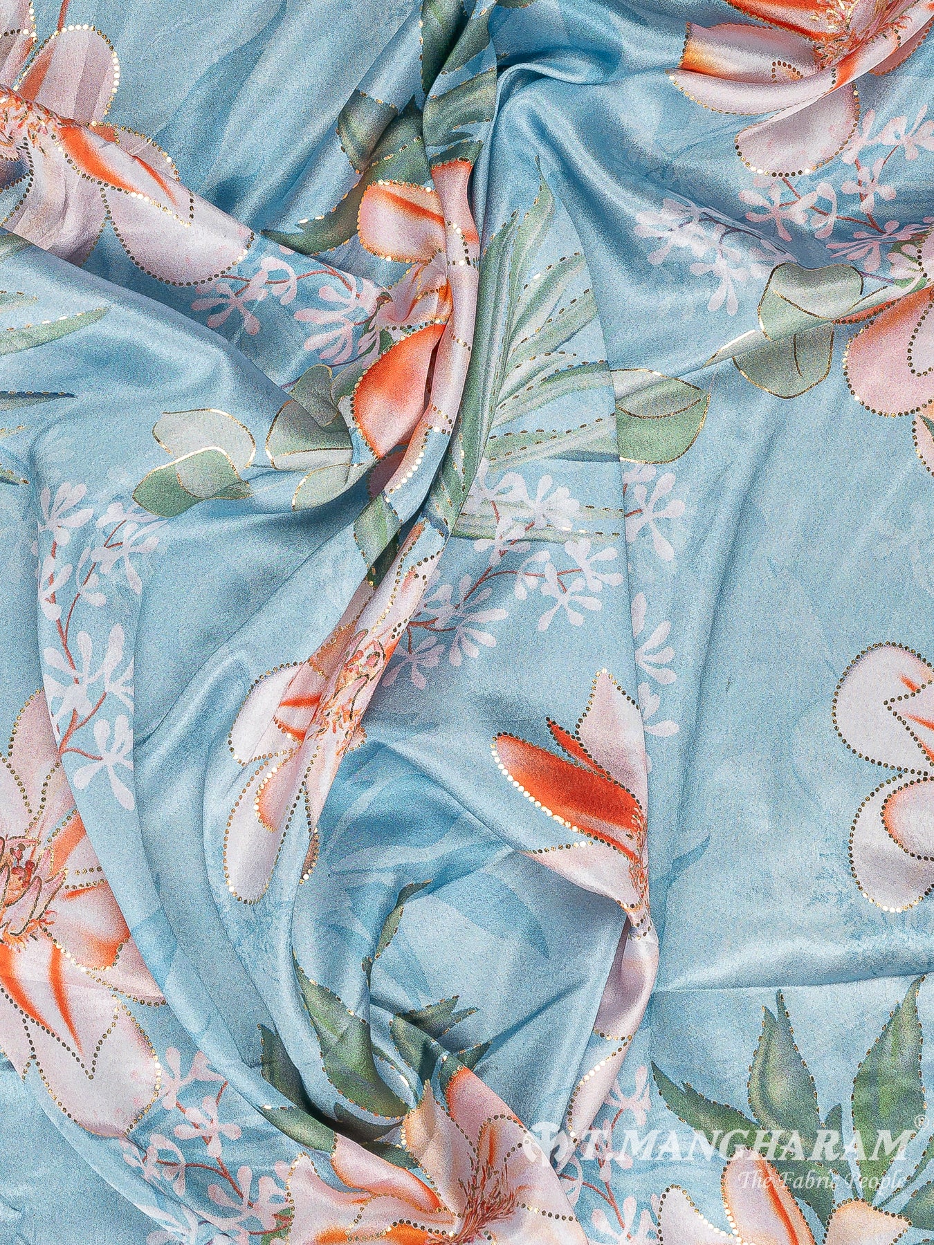 Blue Satin Fabric - EC10988