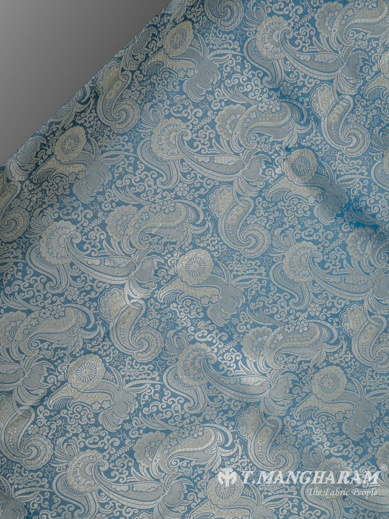 Blue Semi Banaras Fabric - EC11049