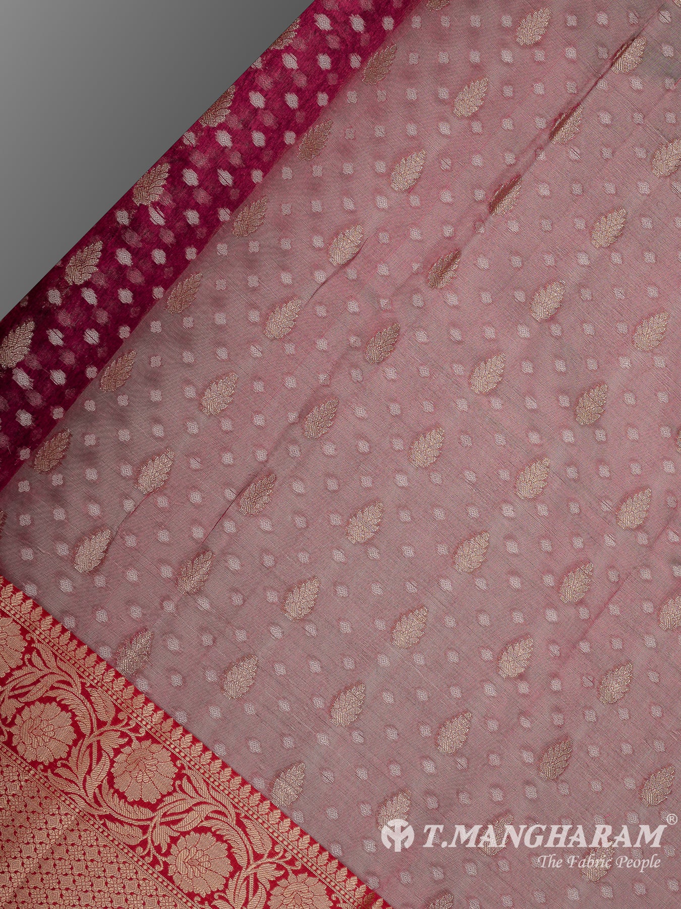 Pink Semi Banaras Fabric - EC11075