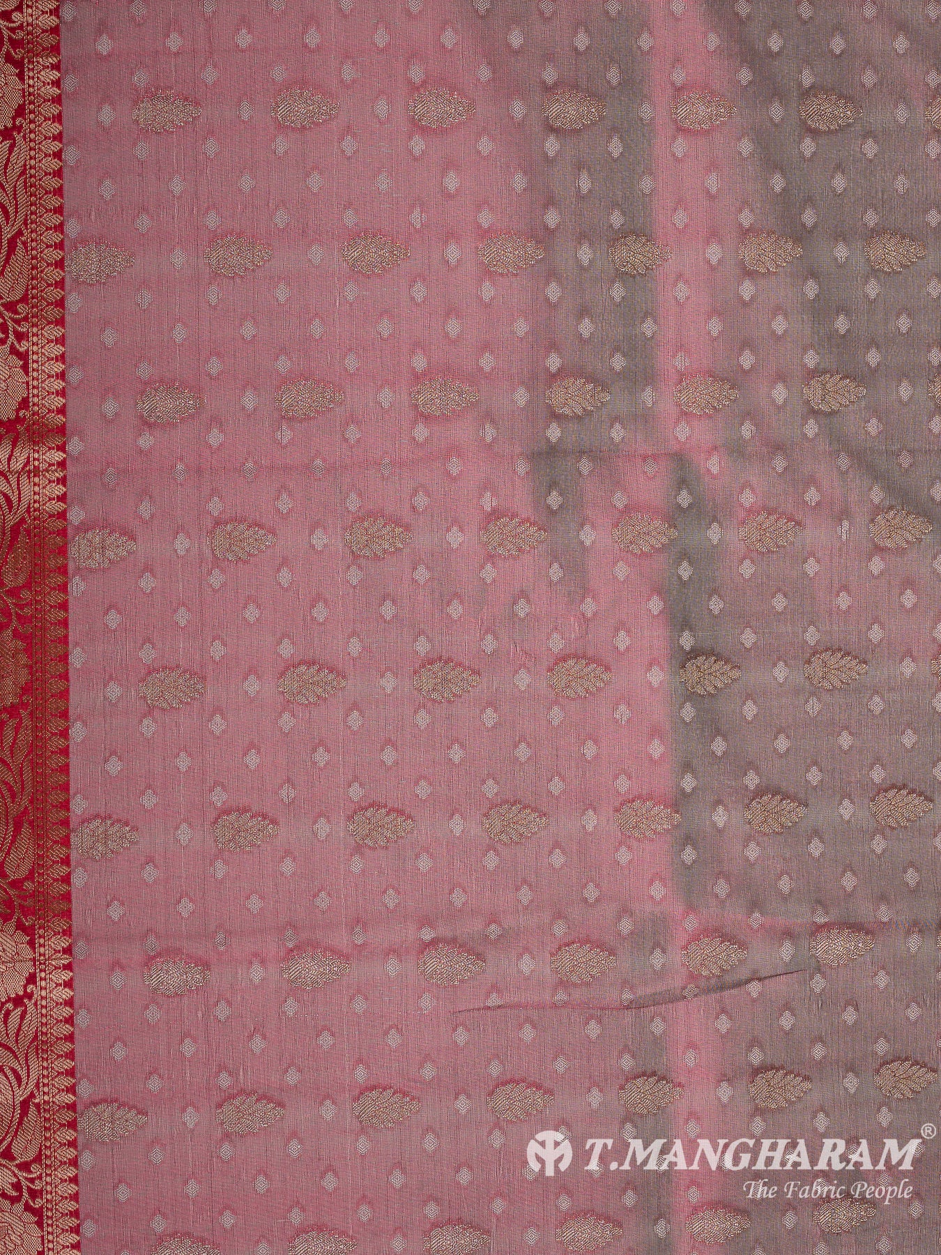 Pink Semi Banaras Fabric - EC11075