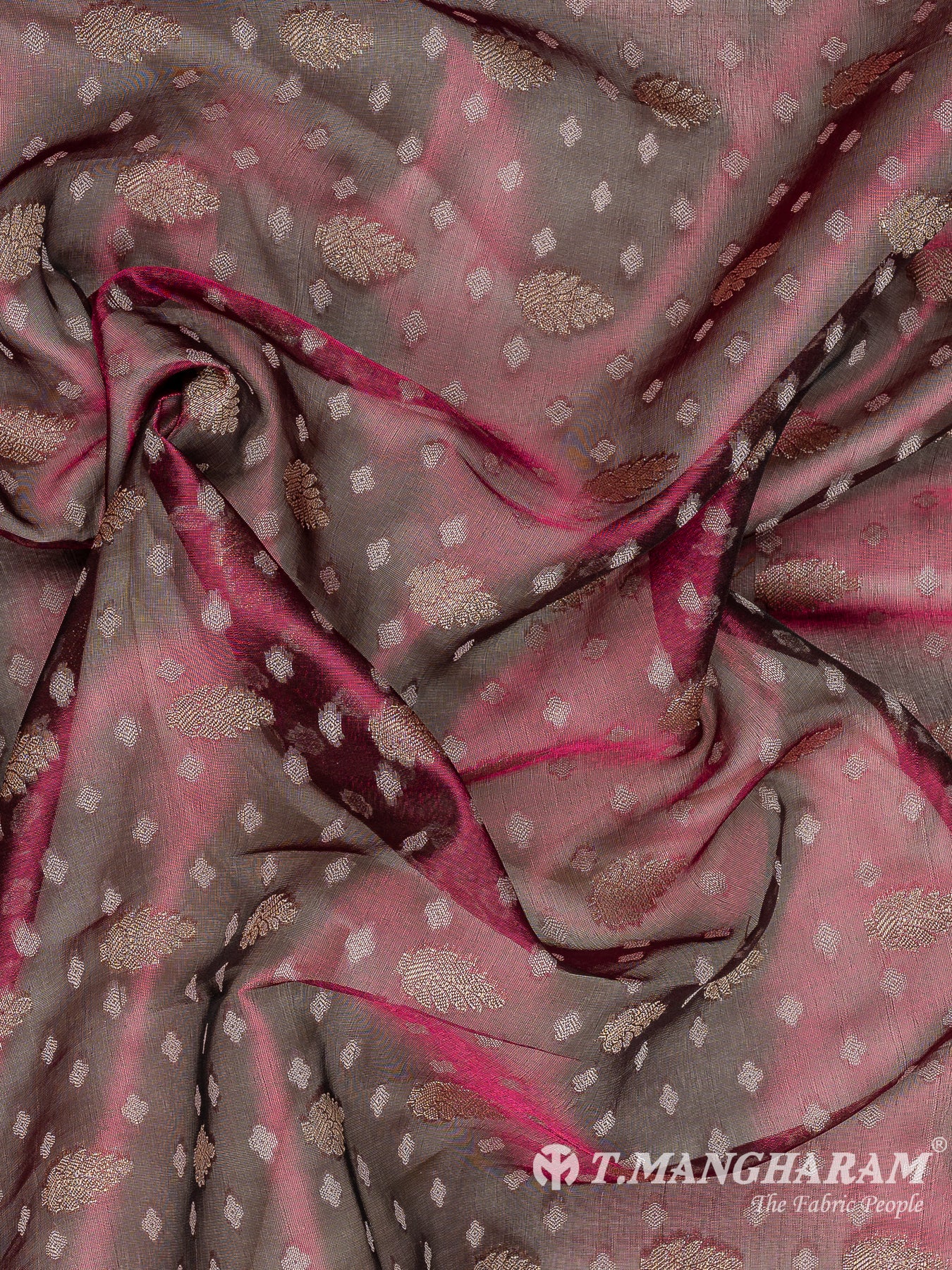 Pink Semi Banaras Fabric - EC11075