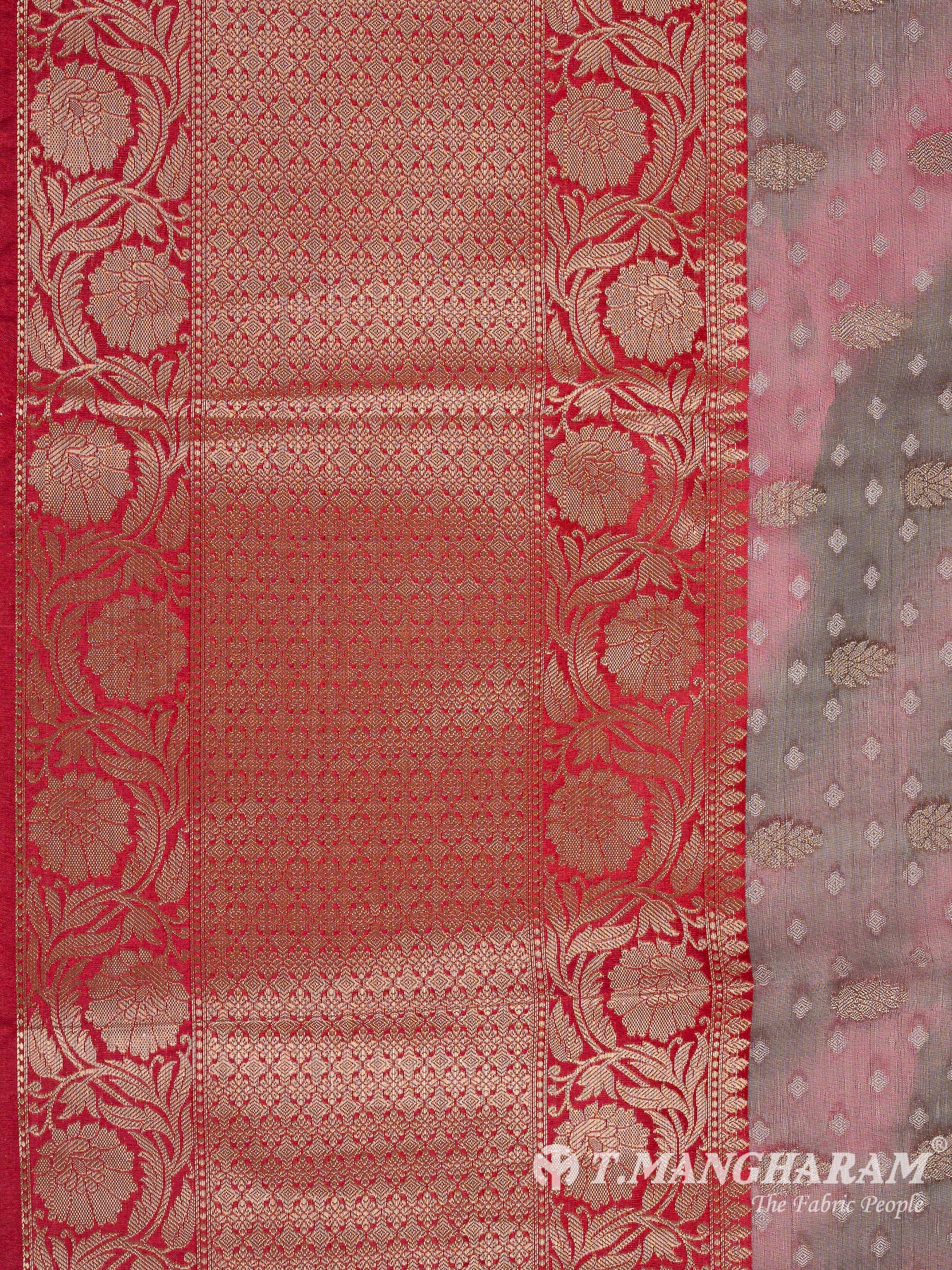 Pink Semi Banaras Fabric - EC11075