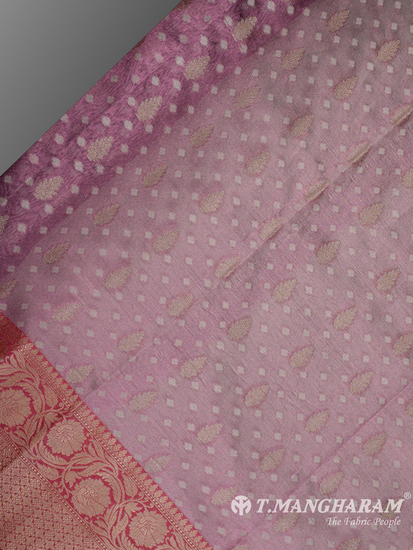 Pink Semi Banaras Fabric - EC11069