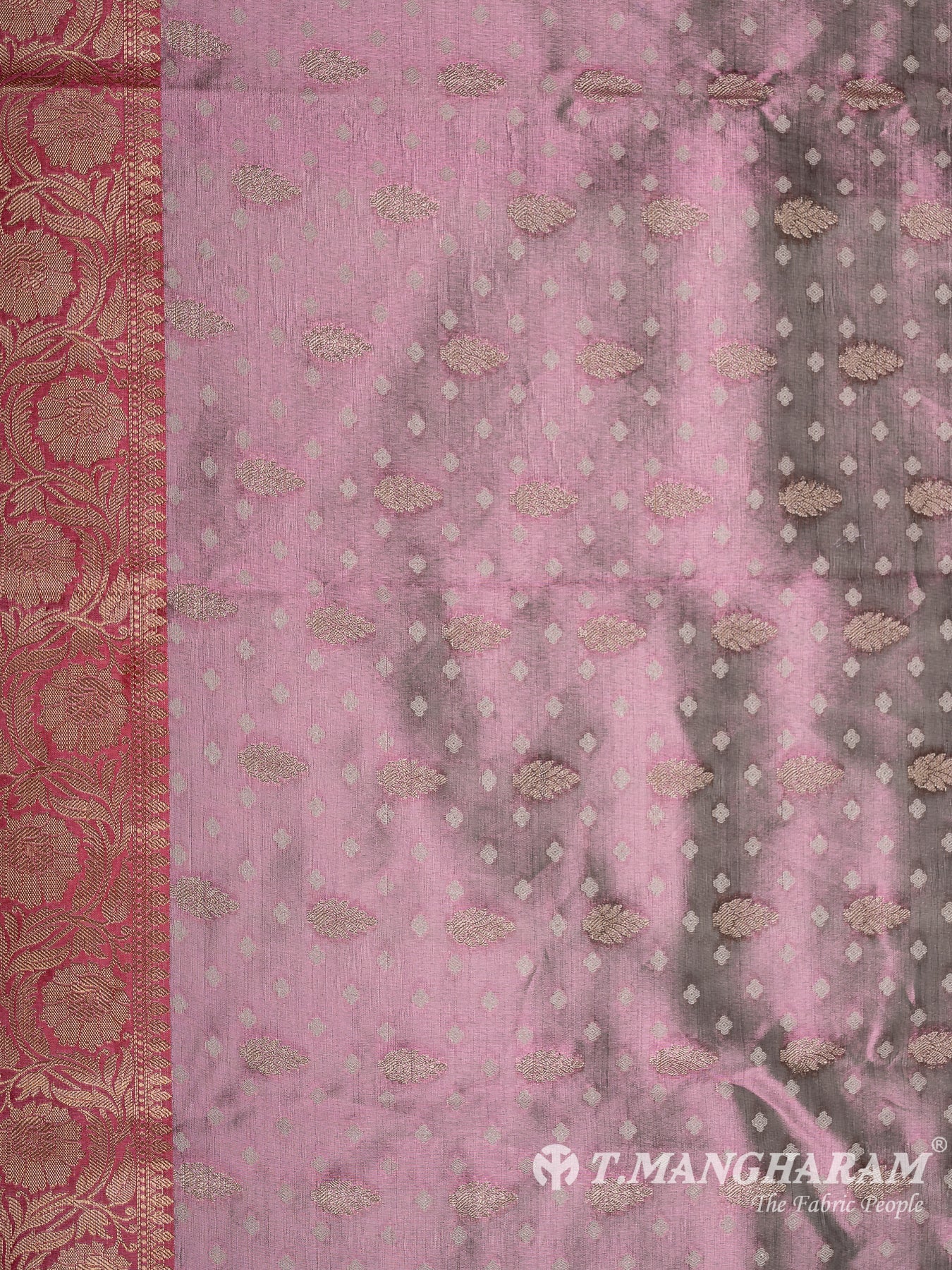 Pink Semi Banaras Fabric - EC11069