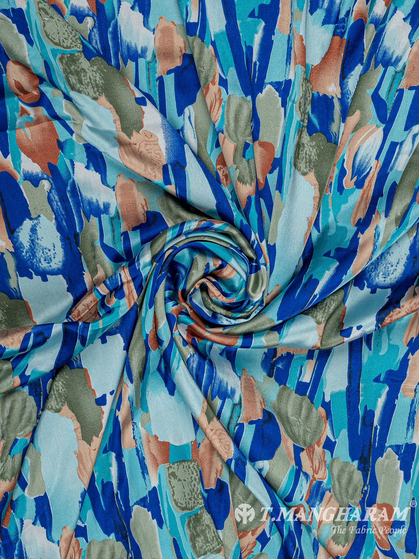 Blue Satin Fabric - EA3496 view-1