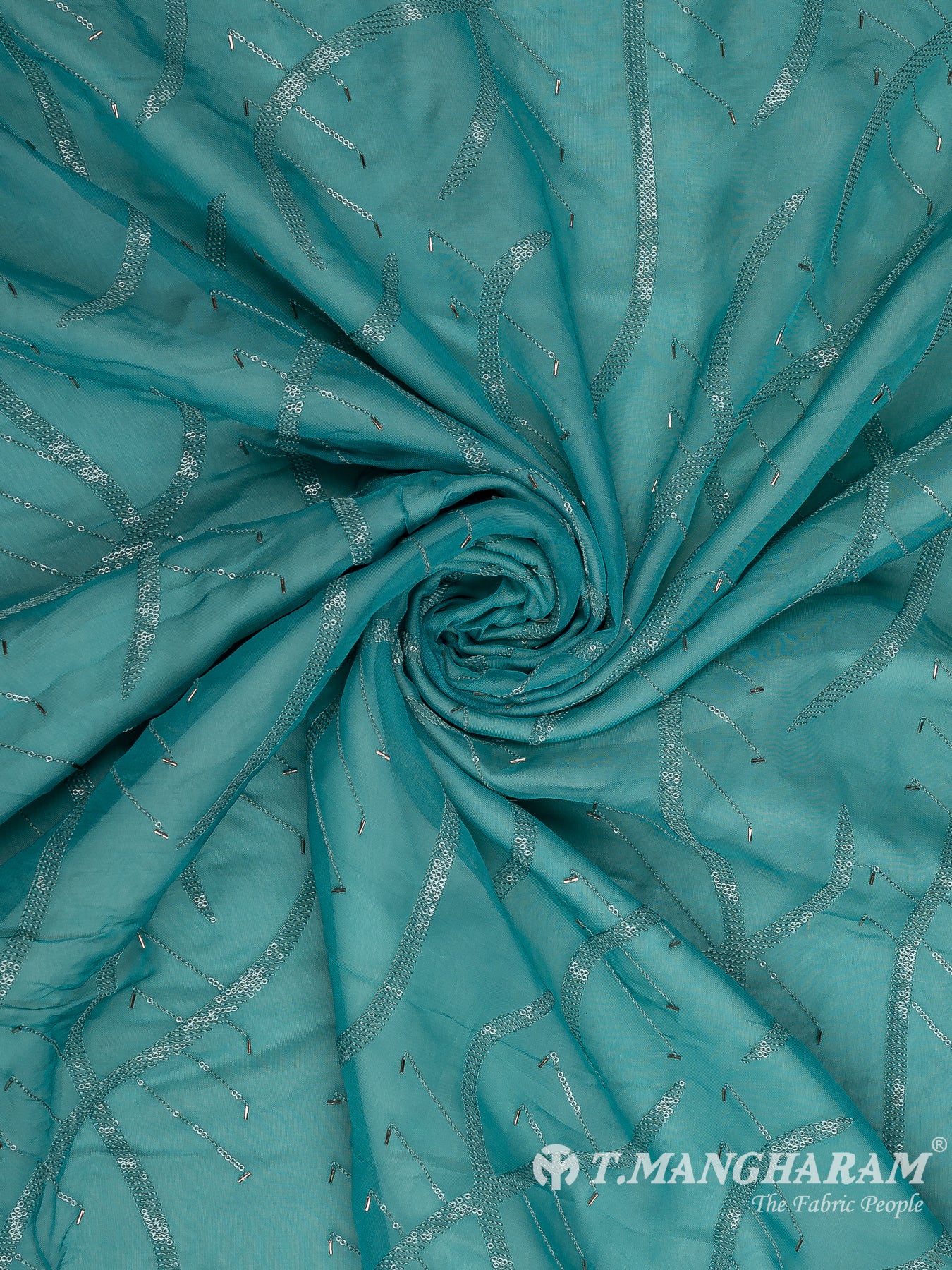 Green Organza Fabric - EB8198 view-1