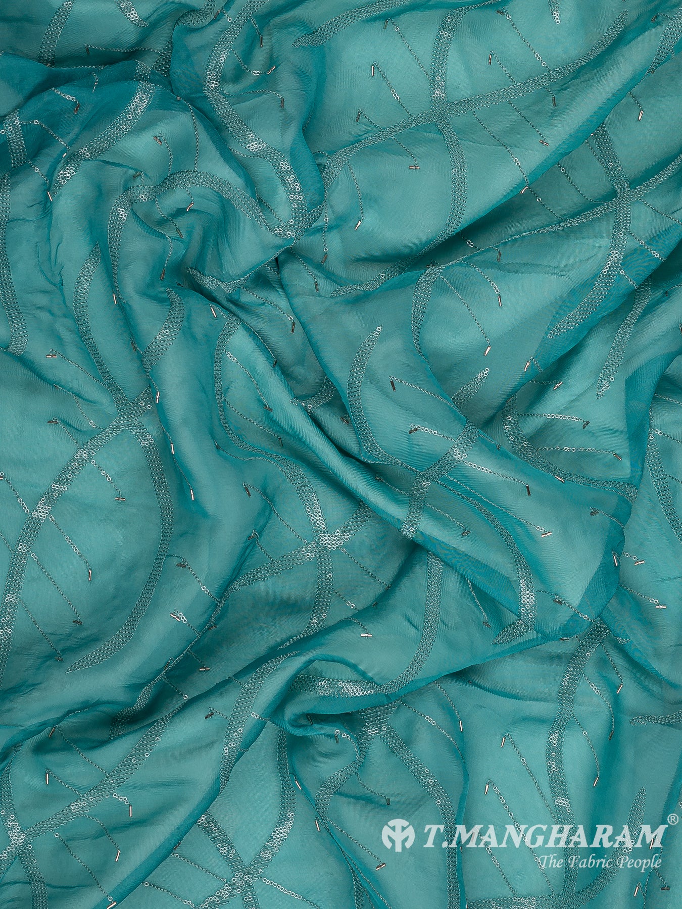 Green Organza Fabric - EB8198 view-4