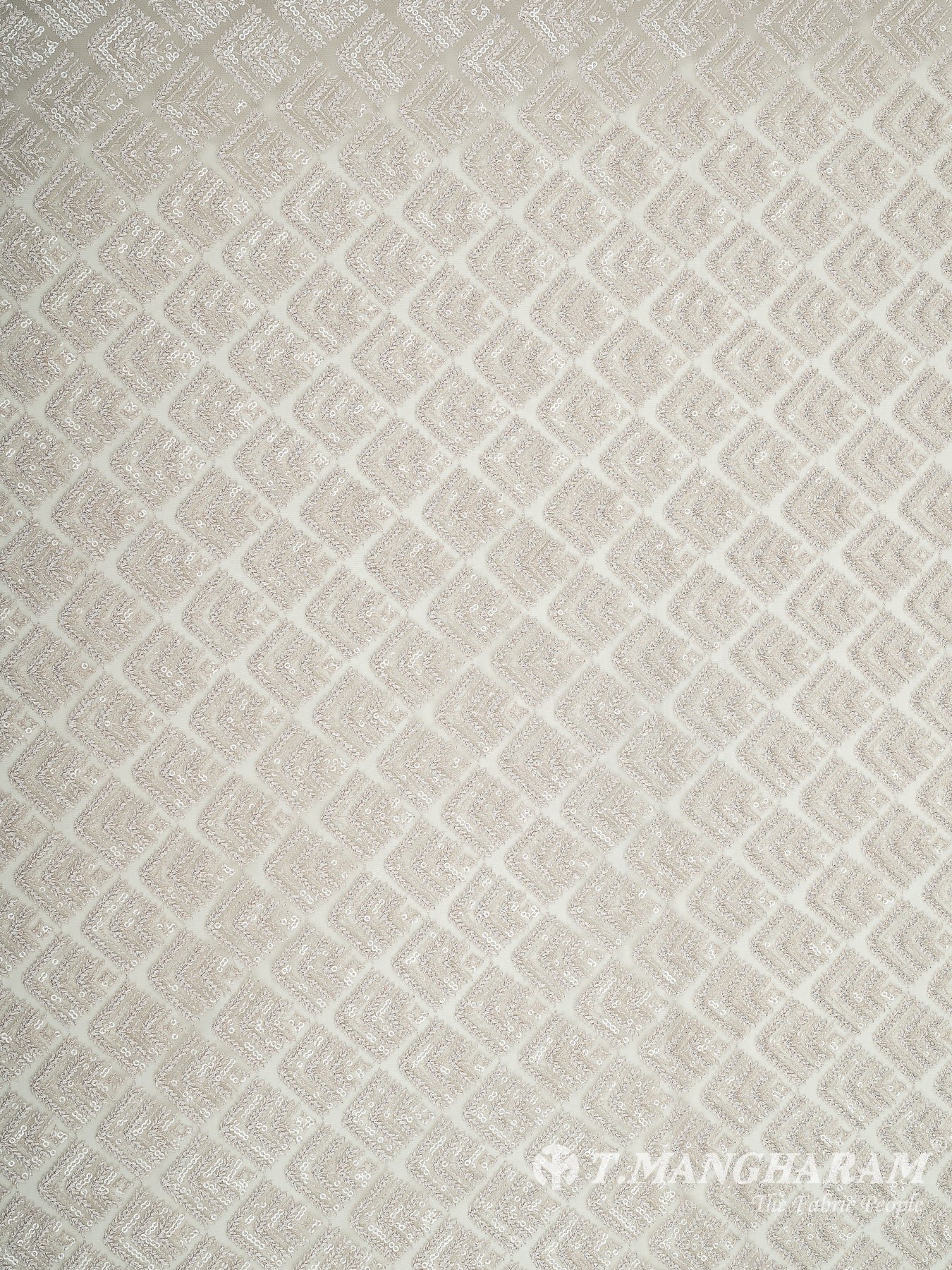 White Fancy Net Fabric - EC11104