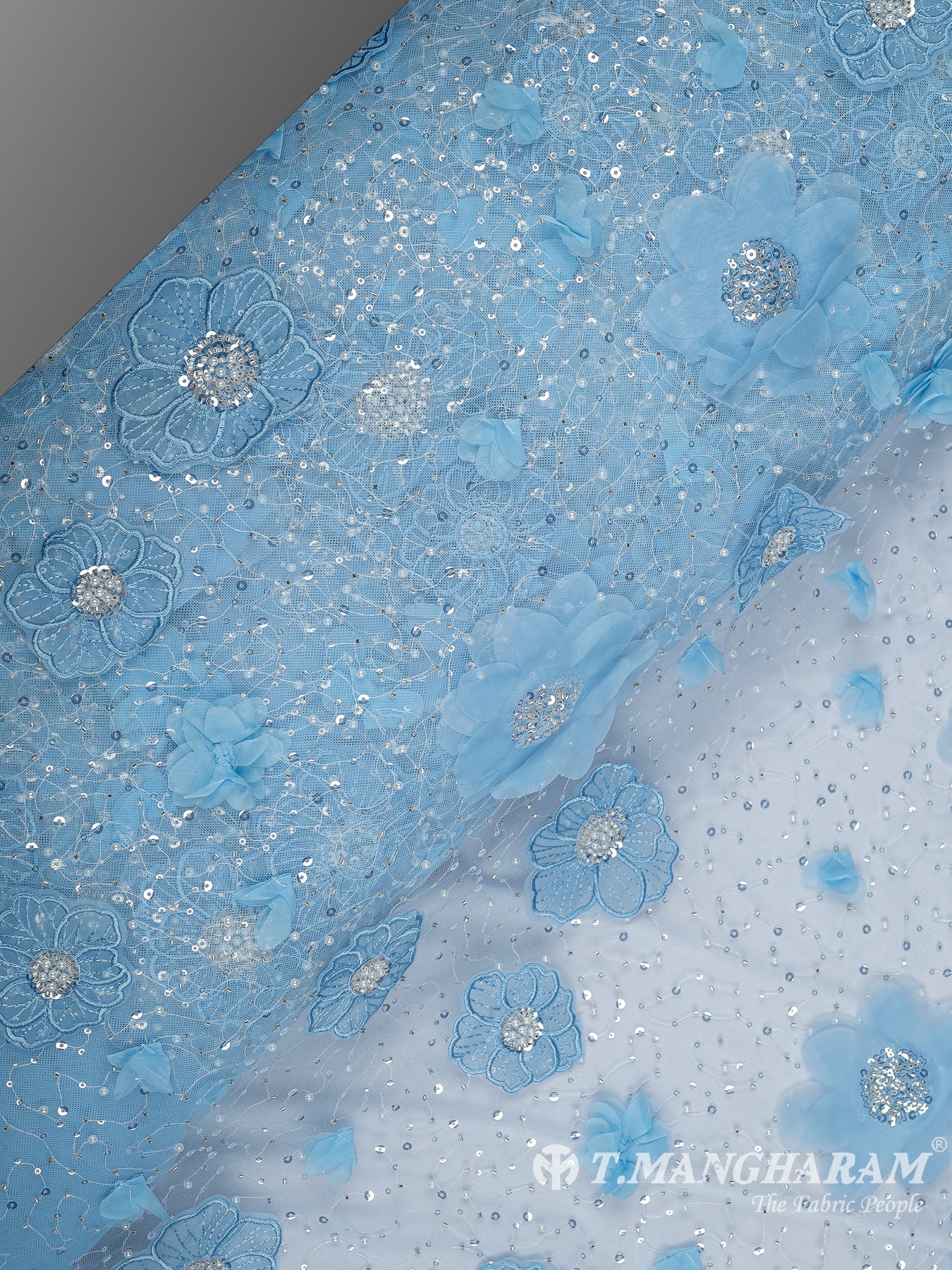 Blue Fancy Net Fabric - EA3412 view-2