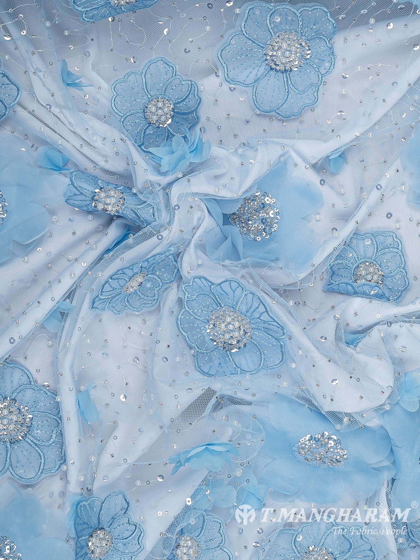 Blue Fancy Net Fabric - EA3412 view-4