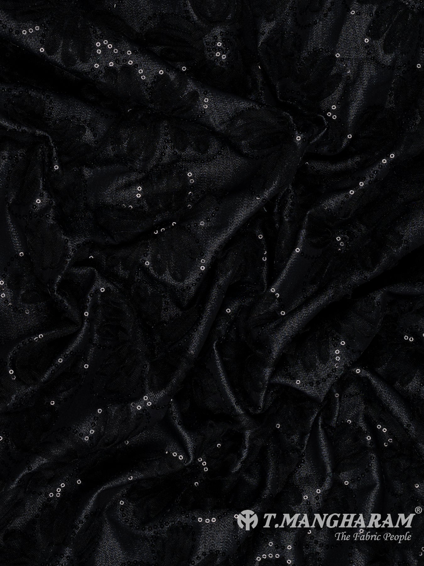 Black Denim Embroidery Fabric - EC11098