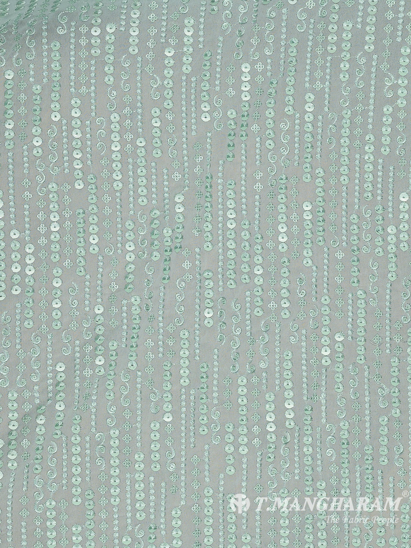 Green Georgette Fabric - EB8163 view-3