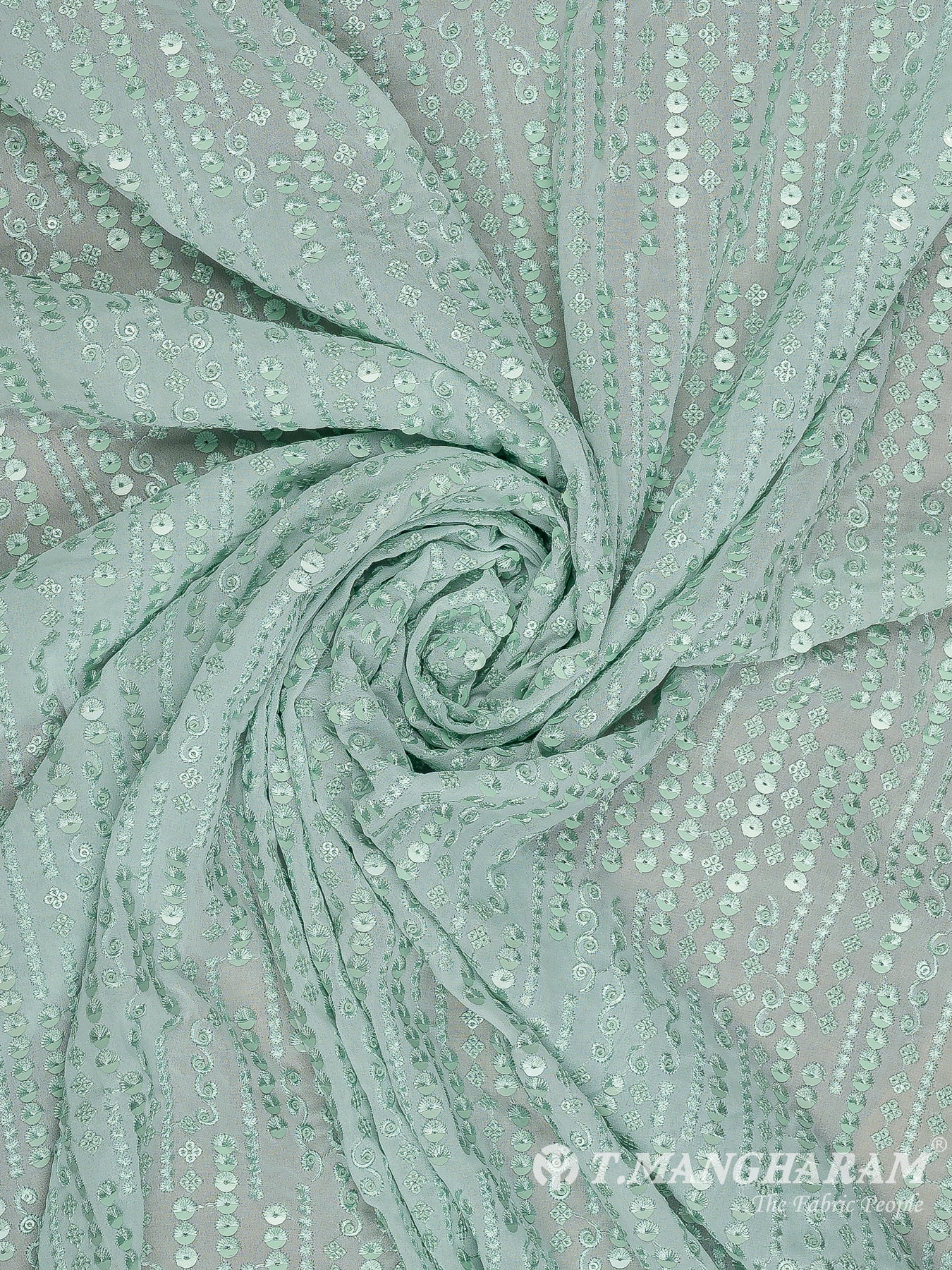 Green Georgette Fabric - EB8163 view-1