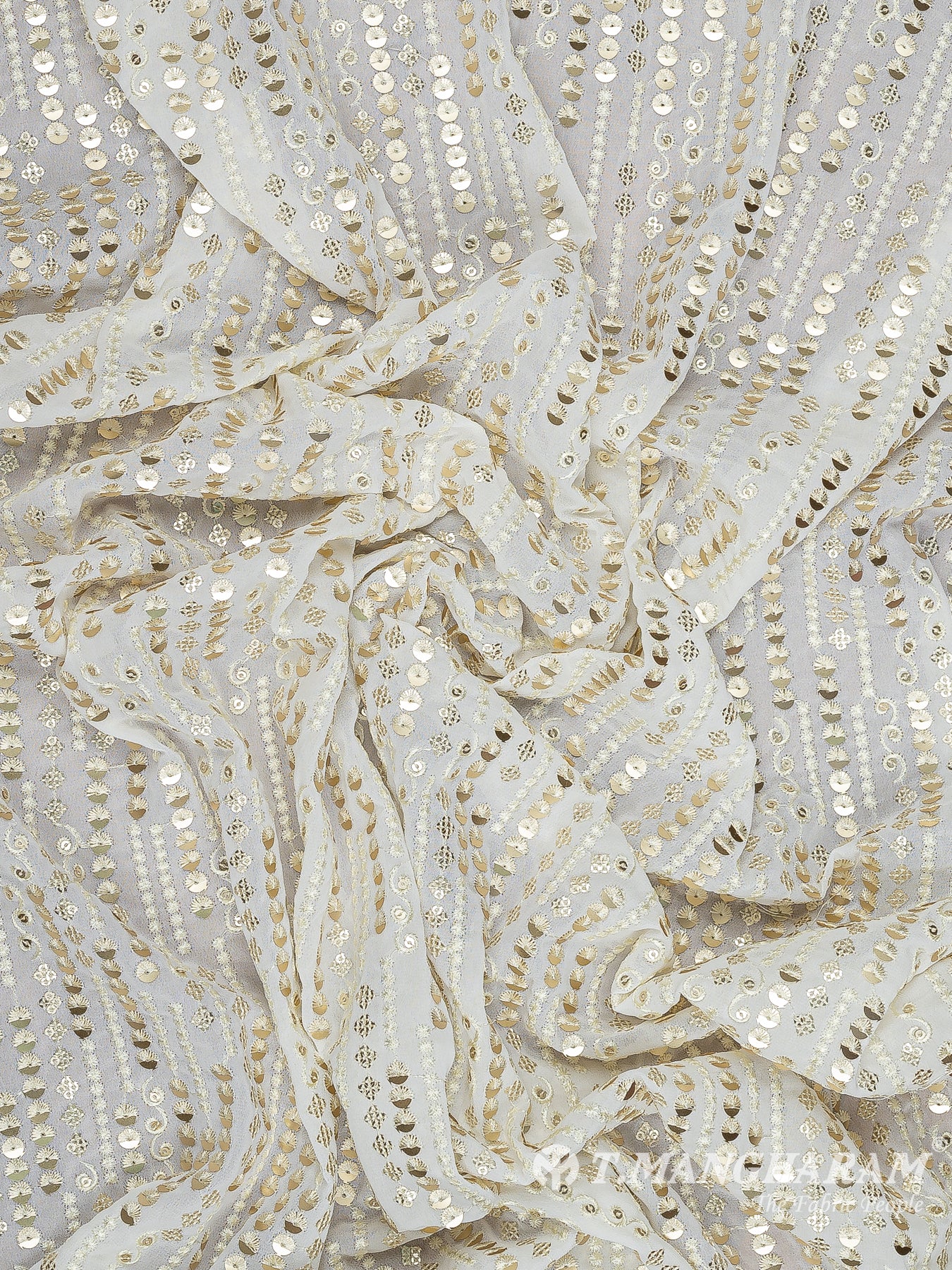 White Georgette Fabric - EB8161