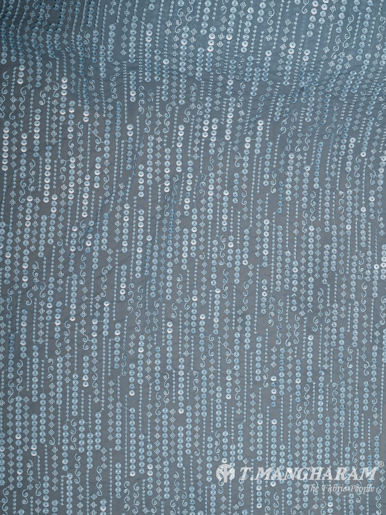 Blue Georgette Fabric - EB8161 view-3