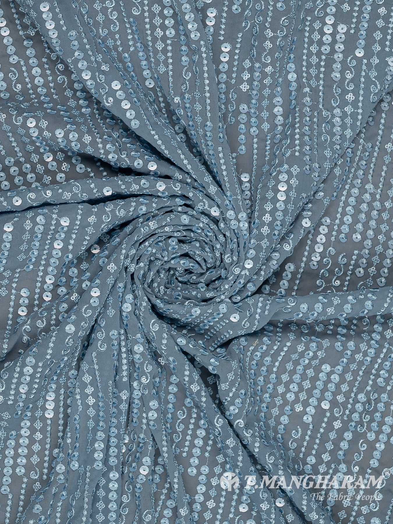 Blue Georgette Fabric - EB8161 view-1