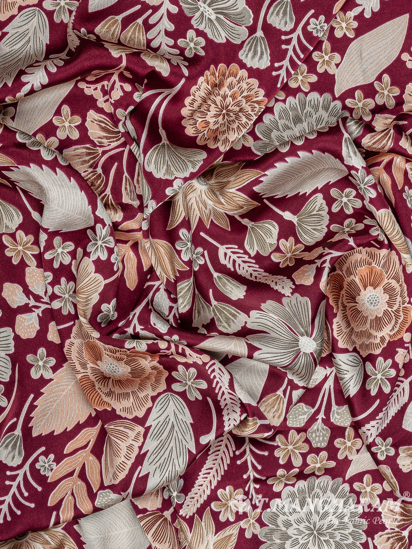 Wine Satin Fabric - EA3545