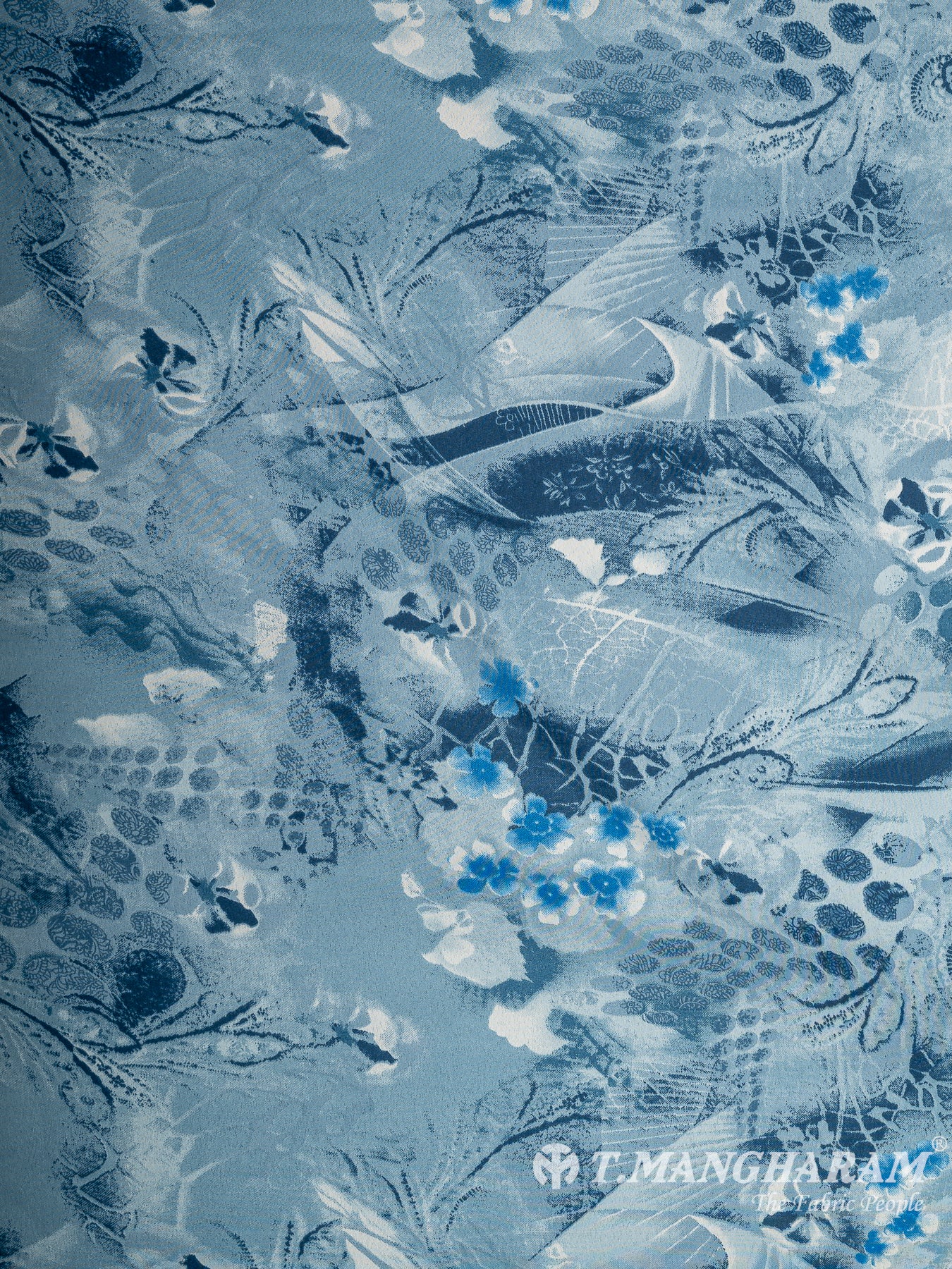 Blue Crepe Fabric - EB8249