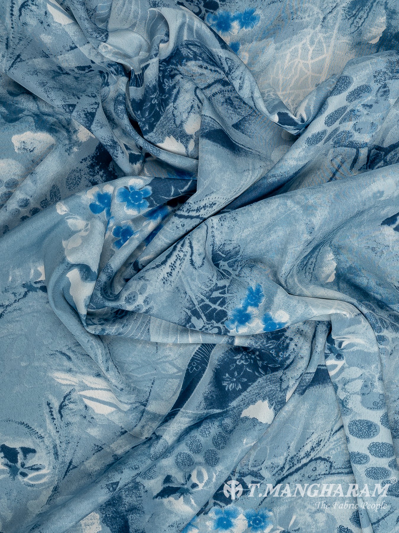 Blue Crepe Fabric - EB8249