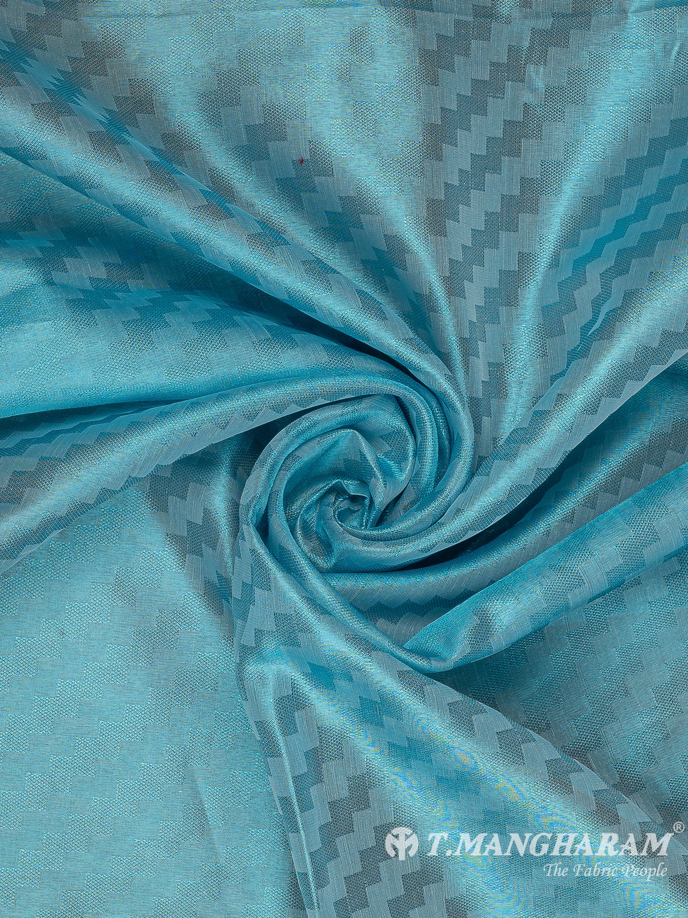 Blue Semi Banaras Fabric - EA3605