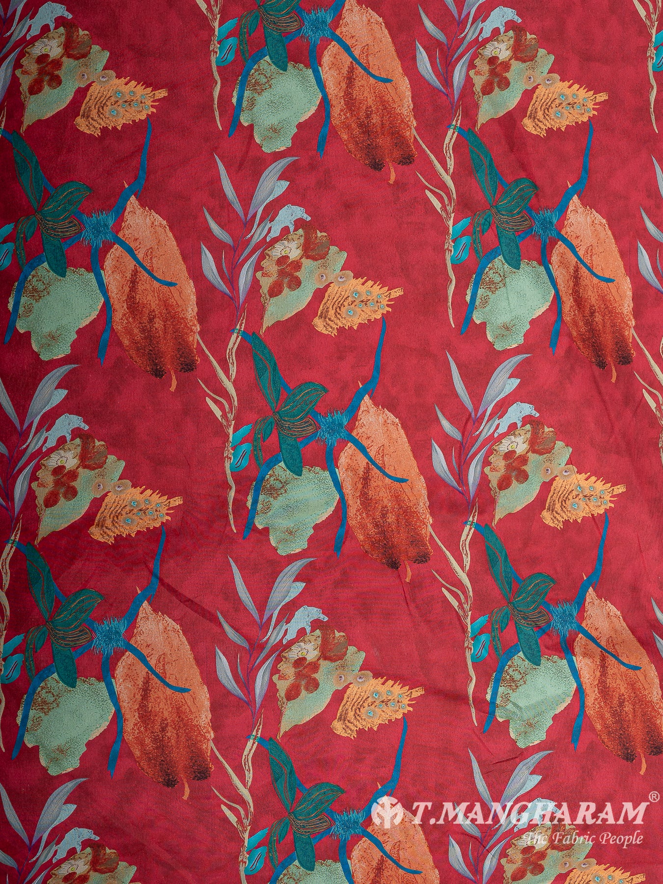 Maroon Crepe Fabric - EC11217