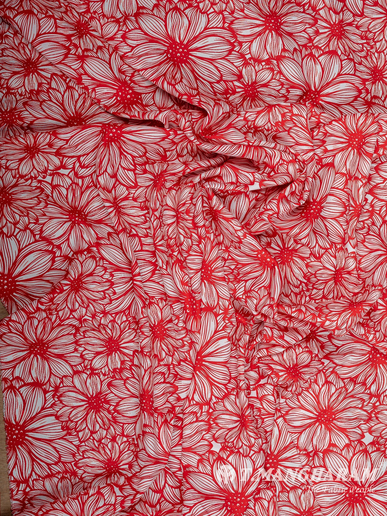 Red Crepe Fabric - EB8502