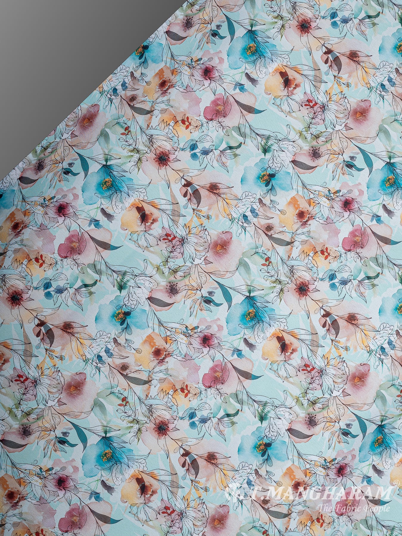 Blue Crepe Fabric - EC11237