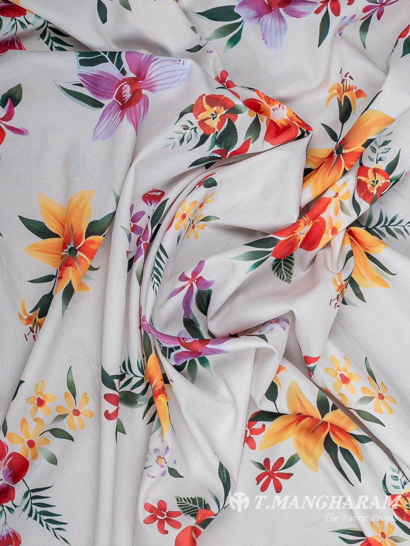 White Crepe Fabric - EC11218