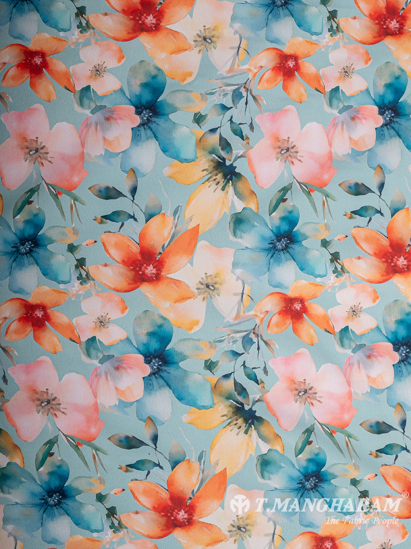 Blue Crepe Fabric - EC11224