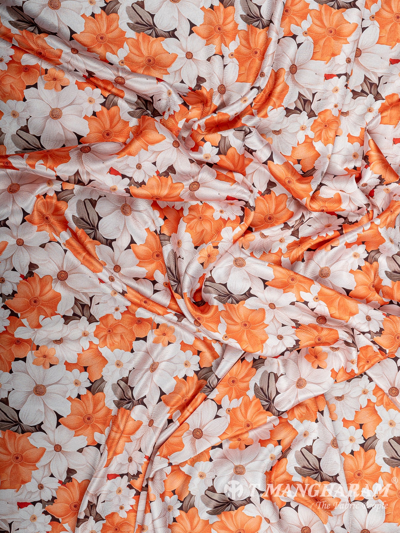 Orange Satin Fabric - EC11257